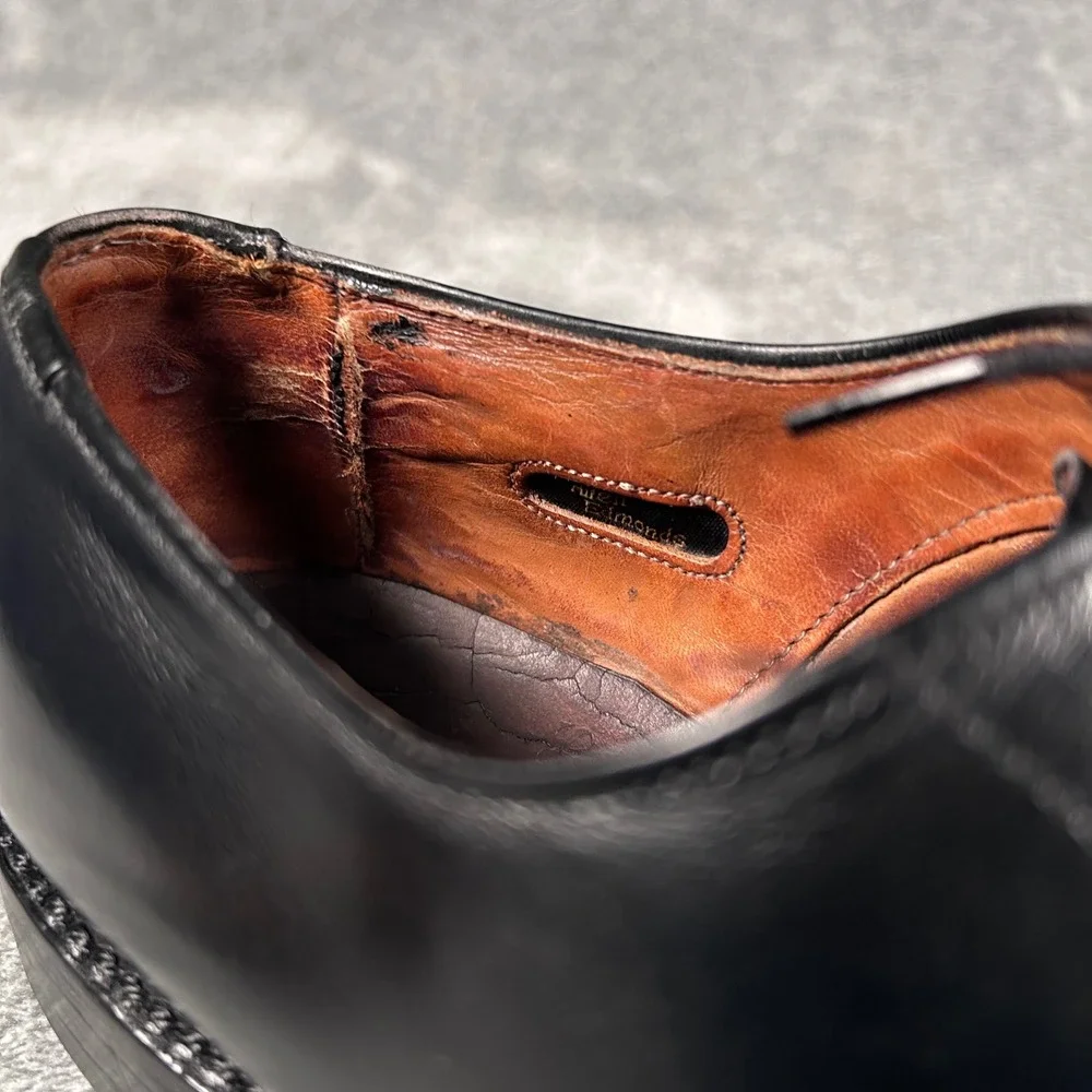 Vintage Allen Edmonds Park Avenue Oxford Dress Shoes Black Cap Toe Men 8.5 B USA